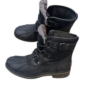 Ugg Duck Boots Women’s Size 7.5 Black Winter Warm Snow Ski Outdoors Hiking